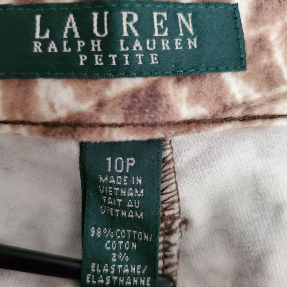Lauren Ralph Lauren Petites Cotton Velvet Feather Print Skinny Jeans Size 10P - Picture 4 of 8